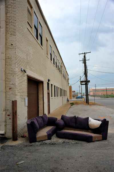 Dying Purple Couch Put Out to Die