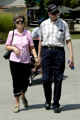 Grandma and Grandpa hand in hand