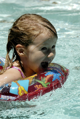 The joys of a pool and a good floatie