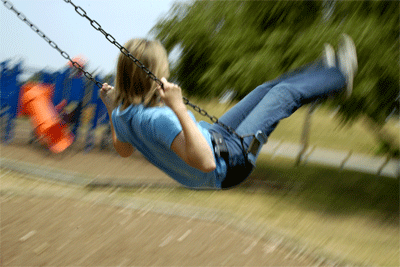 Anita shows she still knows how to use a playground