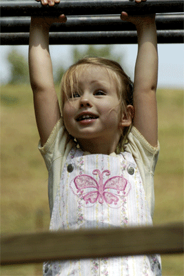 Serene on the monkey bars