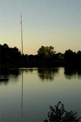 The flag is slightly askew