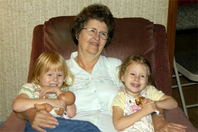 Grandma with Lillian and Serene