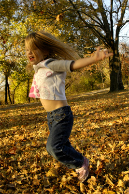 Dancing in the leaves