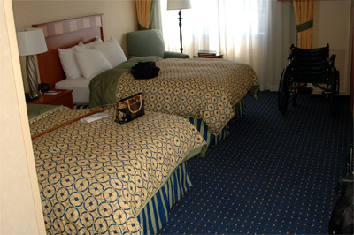 Sande's room at the Marriott