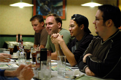 Kevin, Dave, Drew, and Allan at Denny's