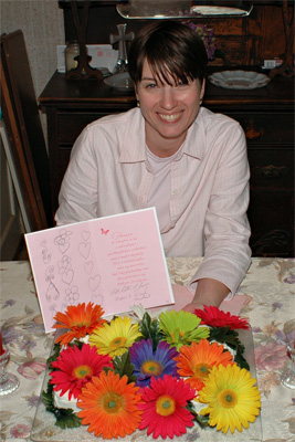 Susan with Card & Cake