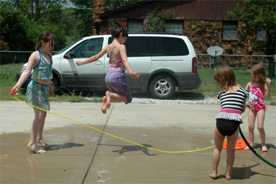 The Girls Jump Rope