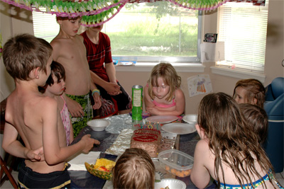 Cake and Ice Cream (had to wait for the homemade ice cream)