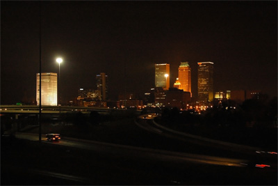 Tulsa Skyline at Night - Wide