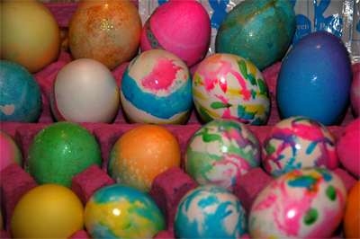 They're Colored Eggs. Duh.